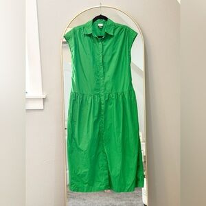 A New Day Green Button-Up Midi Dress